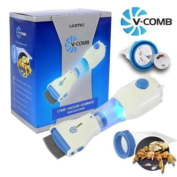 Anti Lice Metal Comb with 4 Filters | Stainless Steel Fine Tooth Head Lice